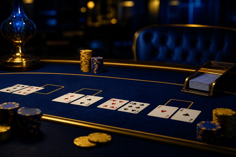 Krupiérka s kartami - baccarat live