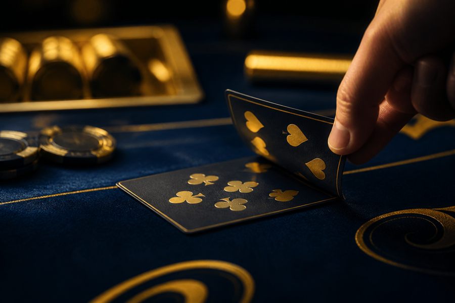 Krupiér rozdává karty - blackjack live